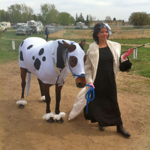 horse in dalmatian costuem
