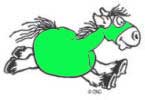 horse full body sleezy shown in green