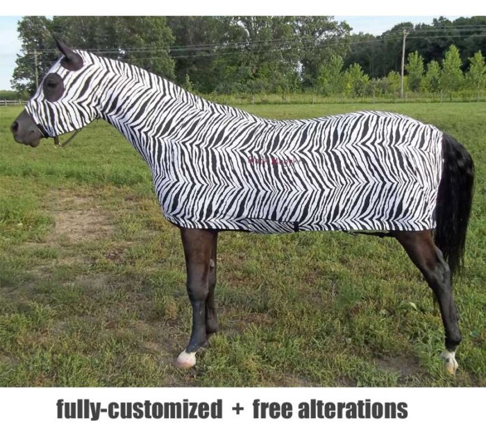 horse full body sleazy in zebra print