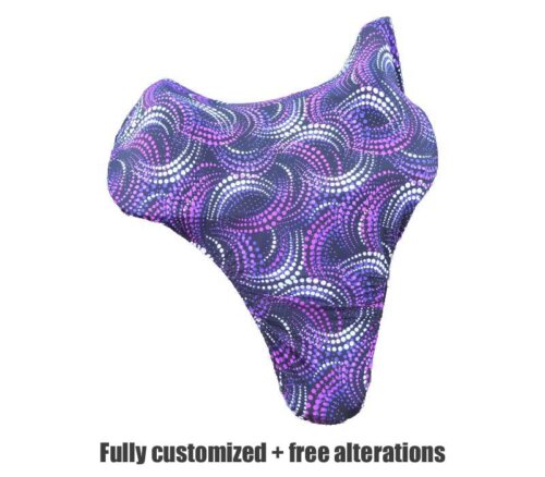 western saddle cover in a purple patterned print