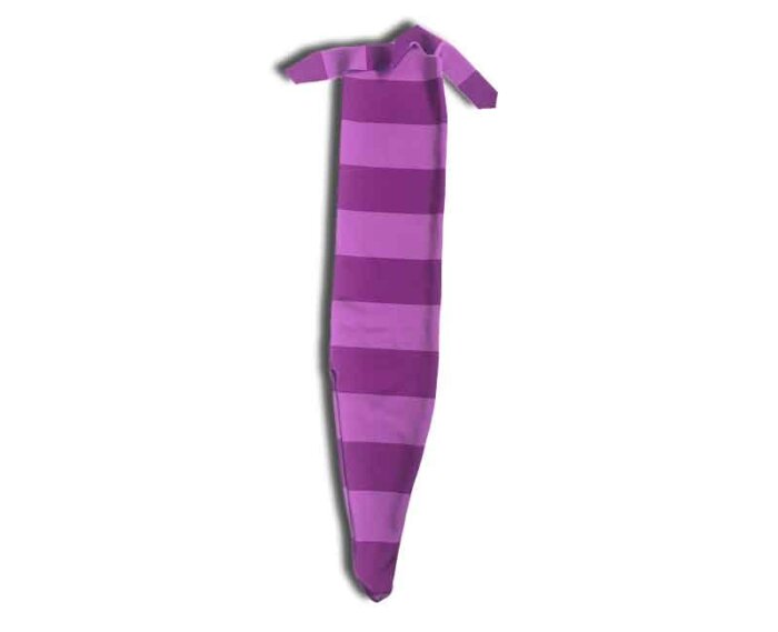 horse costume Cheshire Cat tail bag in purple and pink stripes