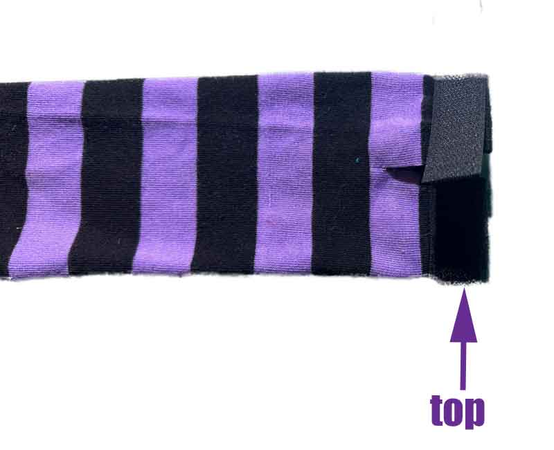witch sock with velcro at the top