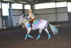horse costume as carousel horse