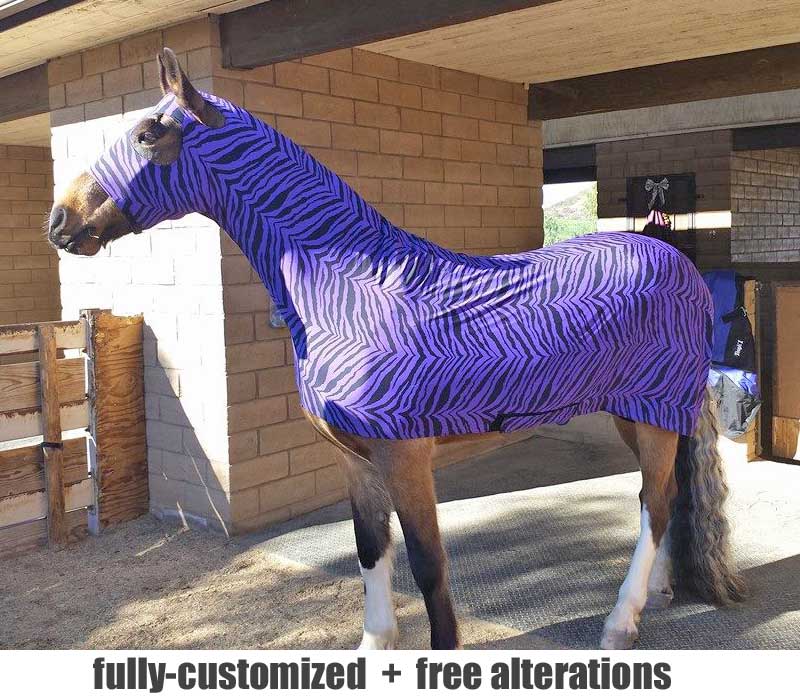 Horse Full All Body Zippered Lycra Slinky Stretch Fabric Suit  Medium Purple 