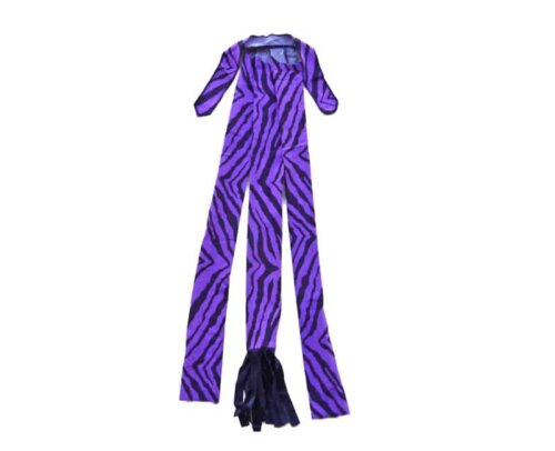 braid in tail wrap in purple zebra print