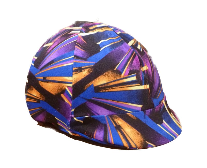 RIDING HAT COVER PURPLE & YELLOW 