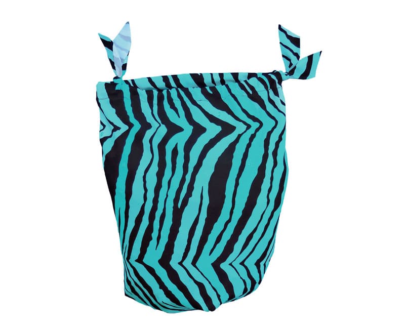 sleazy sack storage bag in teal blue zebra