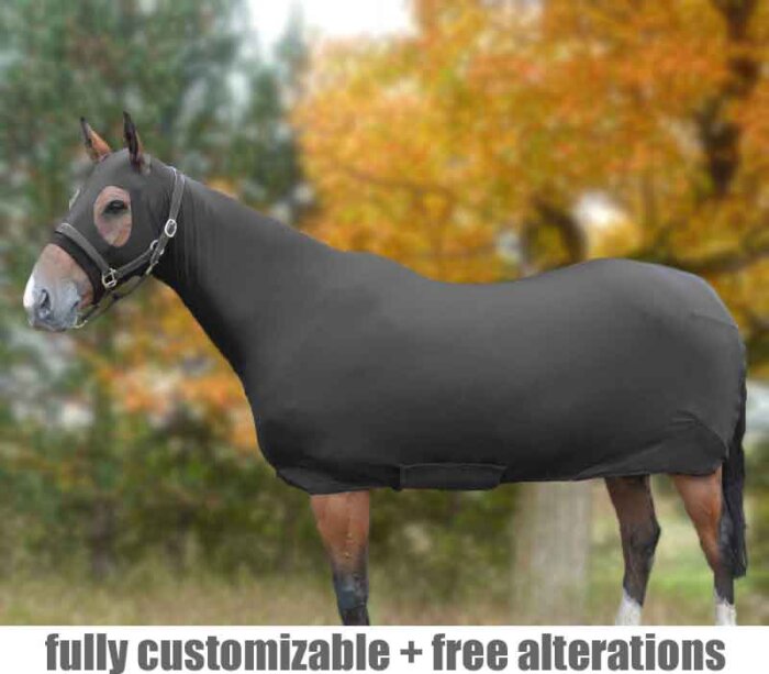 Heavy duty horse full body suit is made from 350gsm Spandura