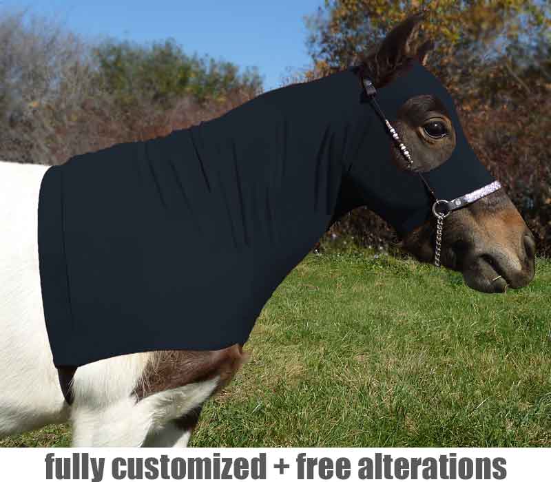 Miniature horse tuff stuff hood made from 350gsm hard wearing Spandura