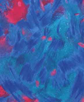 blue water swirls with some red spandex fabric