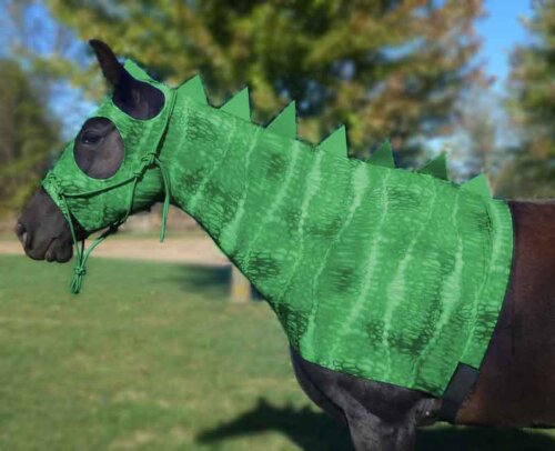 green dragon with green spikes