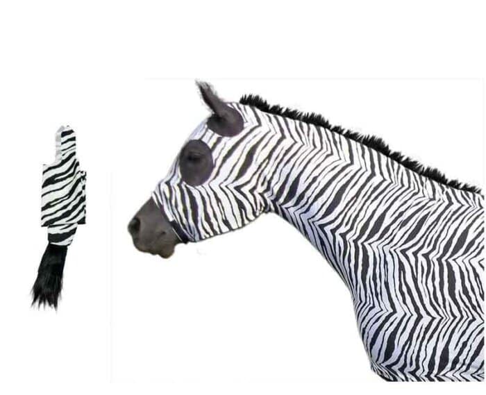 black and white tiger tail with sleezy showing zebra mane