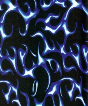 royal blue flames on a black background
