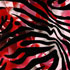 red and silver background with black ecclectic zebra stripes